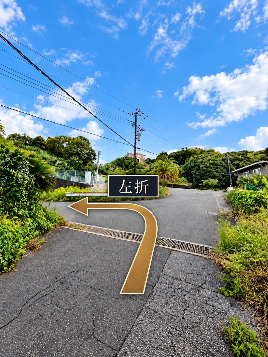 道順3:突き当たりの分岐を左へお進みください。