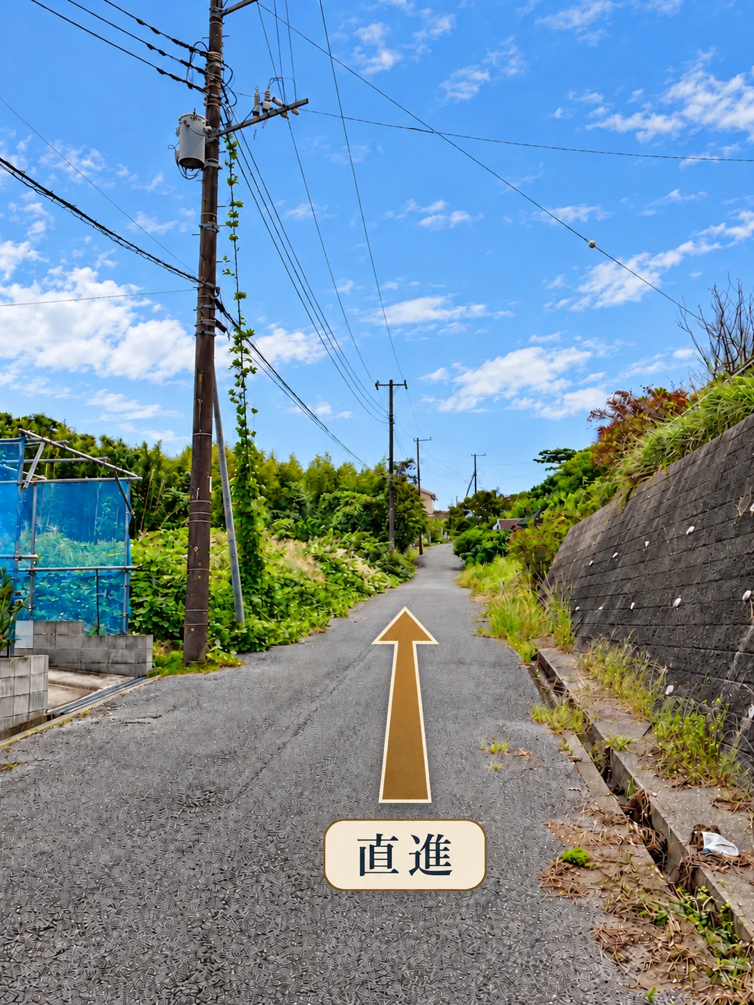 道順5:坂道をそのまま直進します。